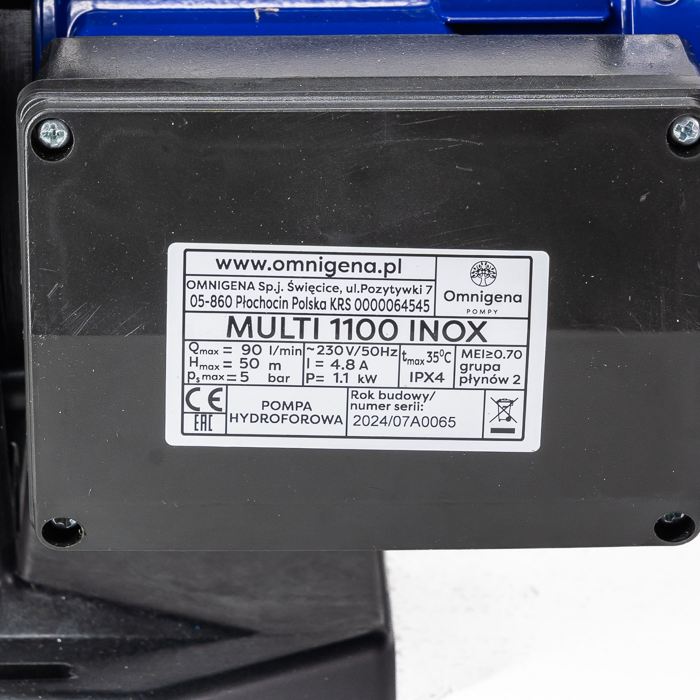 Pompa hydroforowa MULTI 1100 INOX (1,1kW) 230V Omnigena